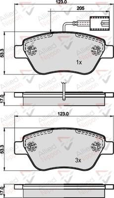 Comline ADB11535 - Комплект спирачно феродо, дискови спирачки vvparts.bg