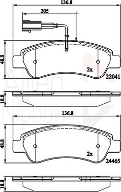 Comline ADB11604 - Комплект спирачно феродо, дискови спирачки vvparts.bg