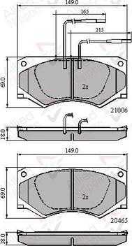 Comline ADB11051 - Комплект спирачно феродо, дискови спирачки vvparts.bg