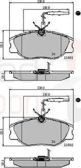 Comline ADB11001 - Комплект спирачно феродо, дискови спирачки vvparts.bg