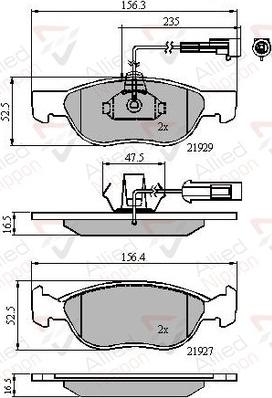 Comline ADB11016 - Комплект спирачно феродо, дискови спирачки vvparts.bg