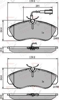 Comline ADB11032 - Комплект спирачно феродо, дискови спирачки vvparts.bg