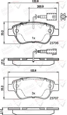 Comline ADB11037 - Комплект спирачно феродо, дискови спирачки vvparts.bg