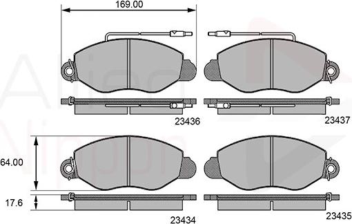 Comline ADB11107 - Комплект спирачно феродо, дискови спирачки vvparts.bg