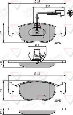 Comline ADB11171 - Комплект спирачно феродо, дискови спирачки vvparts.bg