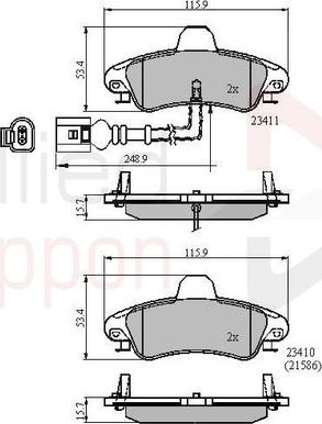 Comline ADB11235 - Комплект спирачно феродо, дискови спирачки vvparts.bg