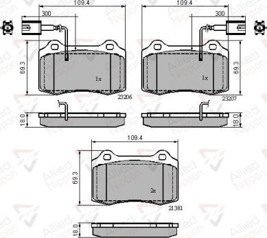 Comline ADB11758 - Комплект спирачно феродо, дискови спирачки vvparts.bg