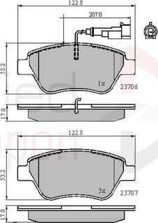 Comline ADB11702 - Комплект спирачно феродо, дискови спирачки vvparts.bg