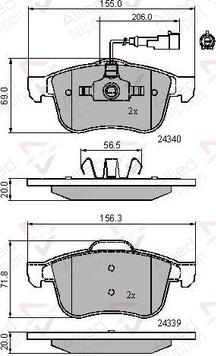 Textar 24339 205  0 5 - Комплект спирачно феродо, дискови спирачки vvparts.bg