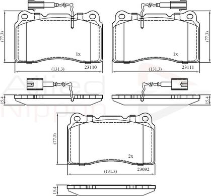 Comline ADB11721 - Комплект спирачно феродо, дискови спирачки vvparts.bg