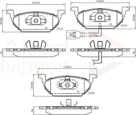 Comline ADB1851 - Комплект спирачно феродо, дискови спирачки vvparts.bg