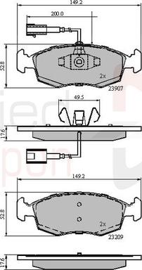 Comline ADB12044 - Комплект спирачно феродо, дискови спирачки vvparts.bg