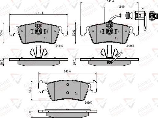 Comline ADB12015 - Комплект спирачно феродо, дискови спирачки vvparts.bg