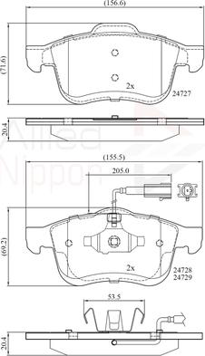 Comline ADB12032 - Комплект спирачно феродо, дискови спирачки vvparts.bg