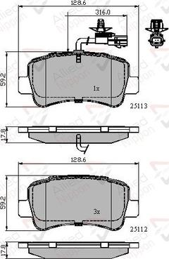 Comline ADB12105 - Комплект спирачно феродо, дискови спирачки vvparts.bg