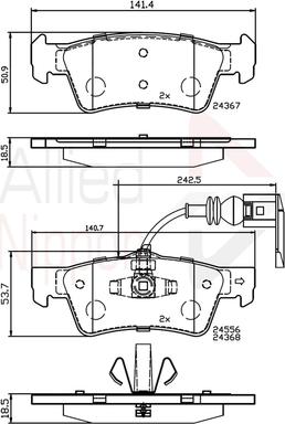 Comline ADB12244 - Комплект спирачно феродо, дискови спирачки vvparts.bg