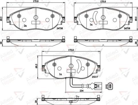 Comline ADB12201 - Комплект спирачно феродо, дискови спирачки vvparts.bg