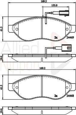 Comline ADB12227 - Комплект спирачно феродо, дискови спирачки vvparts.bg