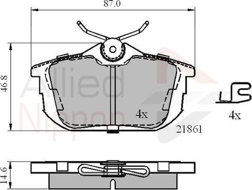 Comline ADB3945 - Комплект спирачно феродо, дискови спирачки vvparts.bg