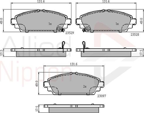 Comline ADB3943 - Комплект спирачно феродо, дискови спирачки vvparts.bg