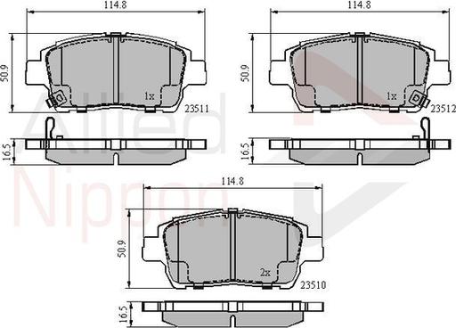 Comline ADB3901 - Комплект спирачно феродо, дискови спирачки vvparts.bg