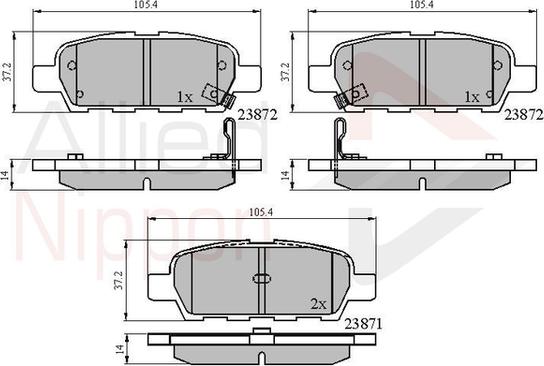 Comline ADB3912 - Комплект спирачно феродо, дискови спирачки vvparts.bg