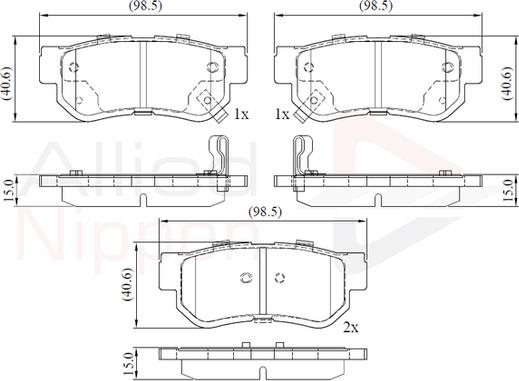 Comline ADB3935 - Комплект спирачно феродо, дискови спирачки vvparts.bg