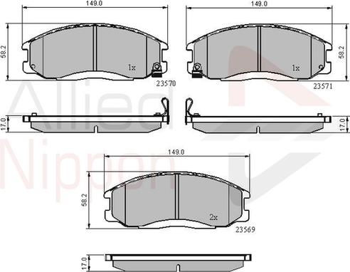 Comline ADB3938 - Комплект спирачно феродо, дискови спирачки vvparts.bg