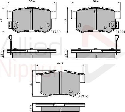 Comline ADB3445 - Комплект спирачно феродо, дискови спирачки vvparts.bg