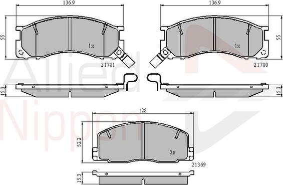 Comline ADB3441 - Комплект спирачно феродо, дискови спирачки vvparts.bg