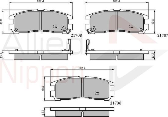 Comline ADB3468 - Комплект спирачно феродо, дискови спирачки vvparts.bg