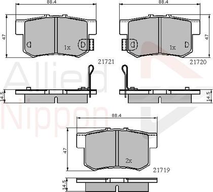 Comline ADB3471 - Комплект спирачно феродо, дискови спирачки vvparts.bg