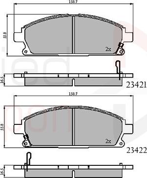 Comline ADB3591 - Комплект спирачно феродо, дискови спирачки vvparts.bg