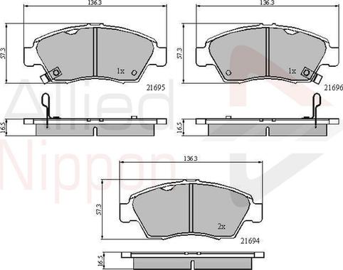 Comline ADB3555 - Комплект спирачно феродо, дискови спирачки vvparts.bg