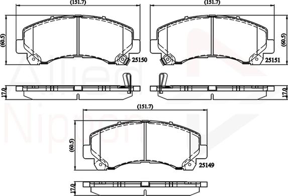 Comline ADB36006 - Комплект спирачно феродо, дискови спирачки vvparts.bg