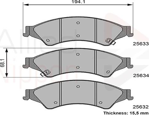 Comline ADB36105 - Комплект спирачно феродо, дискови спирачки vvparts.bg