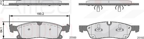 Comline ADB36133 - Комплект спирачно феродо, дискови спирачки vvparts.bg