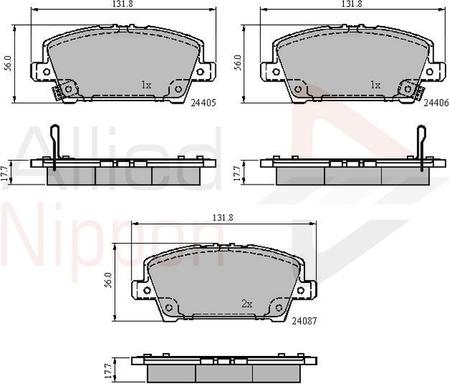 Comline ADB31586 - Комплект спирачно феродо, дискови спирачки vvparts.bg