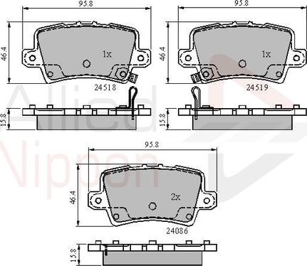 Comline ADB31587 - Комплект спирачно феродо, дискови спирачки vvparts.bg