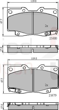 Comline ADB31574 - Комплект спирачно феродо, дискови спирачки vvparts.bg