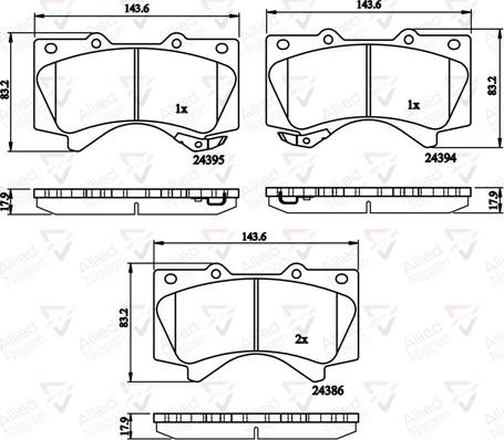 Comline ADB31661 - Комплект спирачно феродо, дискови спирачки vvparts.bg