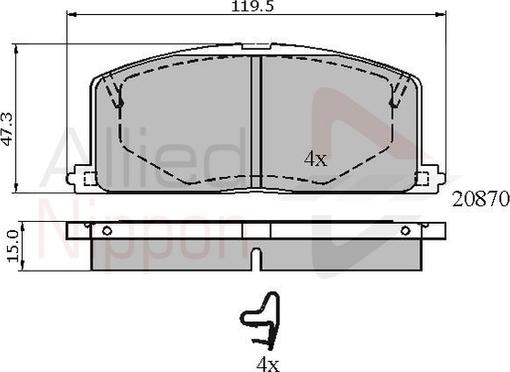 Comline ADB3163 - Комплект спирачно феродо, дискови спирачки vvparts.bg