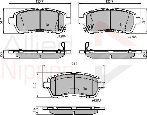 Comline ADB31620 - Комплект спирачно феродо, дискови спирачки vvparts.bg