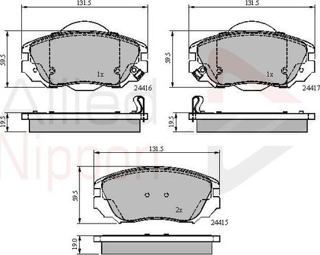 Comline ADB31679 - Комплект спирачно феродо, дискови спирачки vvparts.bg