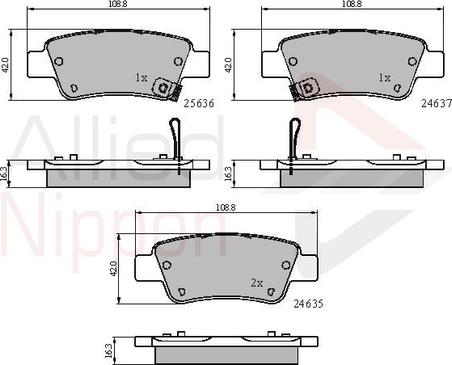 Comline ADB31674 - Комплект спирачно феродо, дискови спирачки vvparts.bg