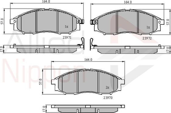 Comline ADB31193 - Комплект спирачно феродо, дискови спирачки vvparts.bg