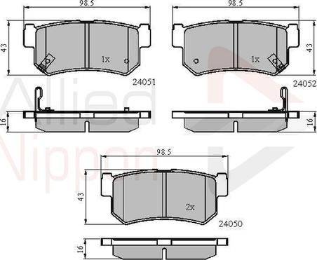 Comline ADB31192 - Комплект спирачно феродо, дискови спирачки vvparts.bg