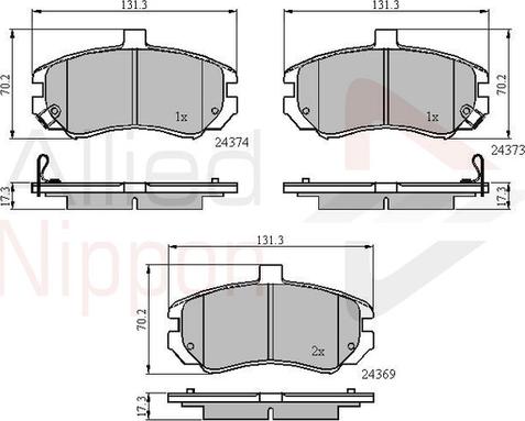 Comline ADB31197 - Комплект спирачно феродо, дискови спирачки vvparts.bg