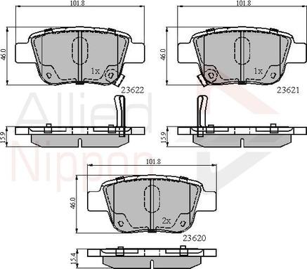 Comline ADB31141 - Комплект спирачно феродо, дискови спирачки vvparts.bg