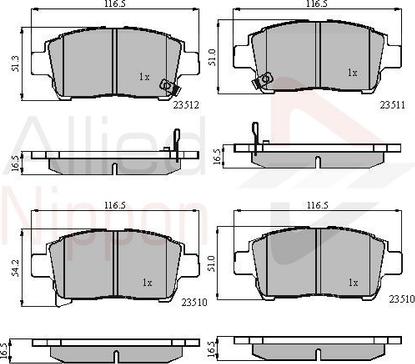 Comline ADB31155 - Комплект спирачно феродо, дискови спирачки vvparts.bg